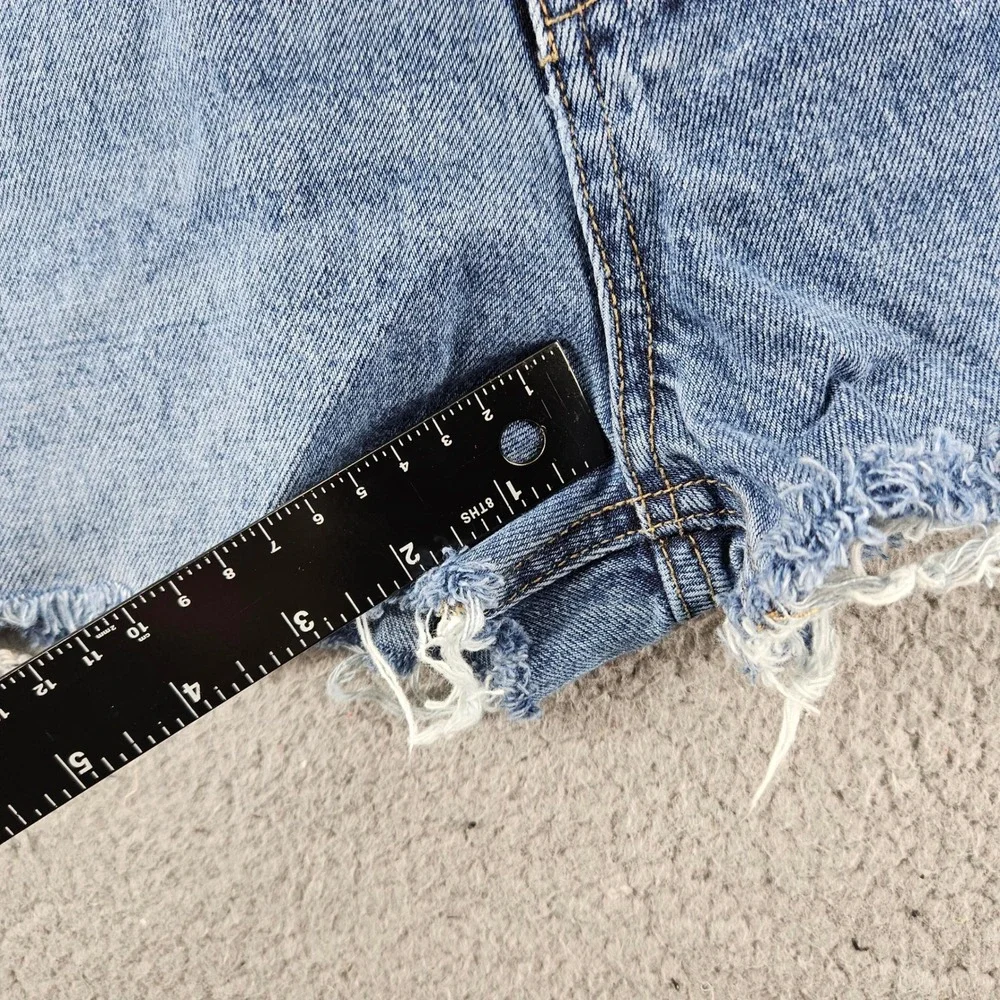 Bridge by Gly Jean Shorts‎ Wonmens 24 Blue Mom Fit Distressed Denim Boho Beach